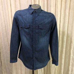 JF J. Ferrar Denim Dress Shirt